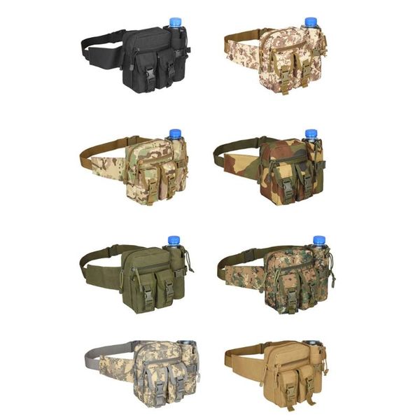 

outdoor waist pack fanny pack men women tactical sports hip belt bum bag with water bottle pocket holder chest purse