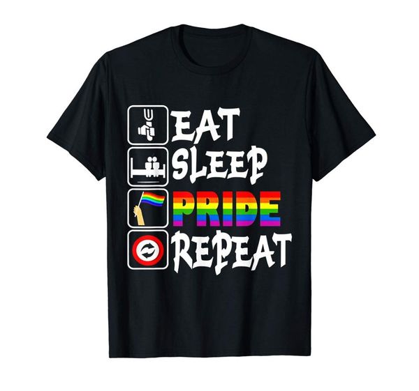 

eat sleep pride repeat funny gift lgbt pride brand male short sleeve fashion homme custom for printing sport sweatshirt hoodie t shirt