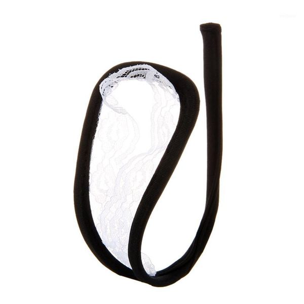 

women c-string thong lace panty - white and black1, Black;pink