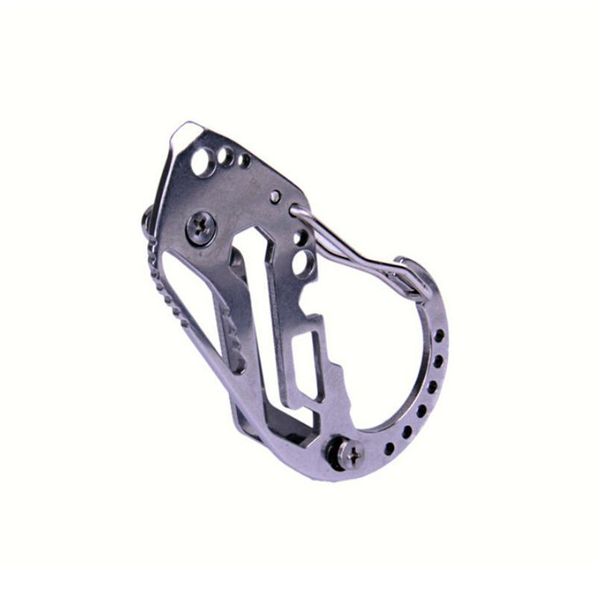

1pc multi function stainless steel keychain key holder carabiner hook flat spanner wrench for outdoor hiking camping e jllmkd