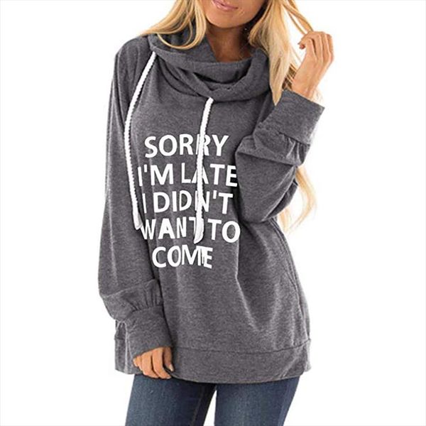 

lettle печать толстовка женщины пуловер длинные вскользь сыпучей кулиска толстовка sudadera mujer мода modis polerones mujer 2020, Black