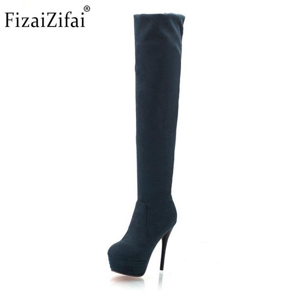 

женщины boots новая весна осень сапоги на высоком каблуке модные over-the-knee thin-heels водонепроницаемый обувь размер 34-39, Black