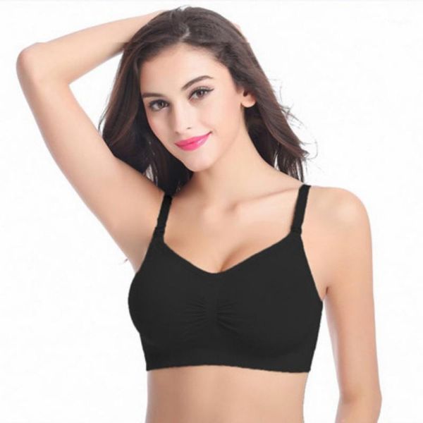 

pregnant women breastfeeding bra breathe refreshing front buckle bra1, White;black