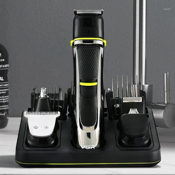 

vgr 5 in 1 professional rechargeable carving shave hair clipper black washable steel blade barber electric hair trimmer kit1