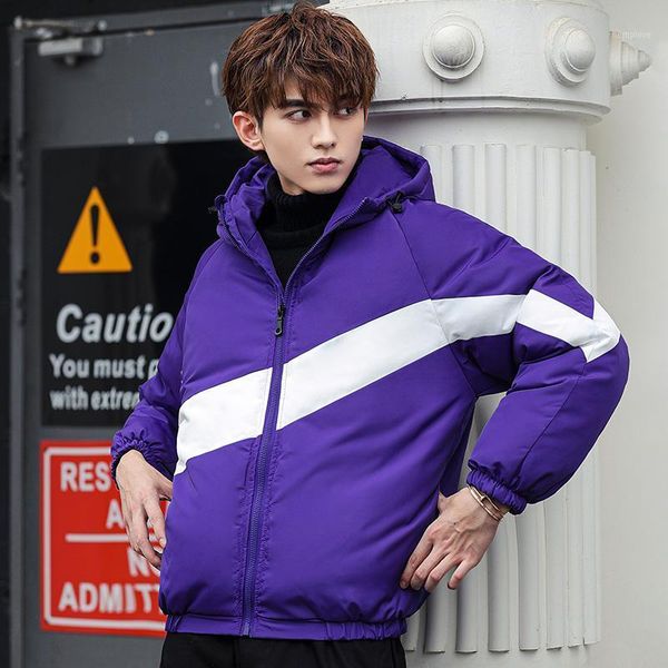 

men's winter down jacket men 2020 new zipper casual coat windbreaker hooded hip hop warm parka puffer jackets for men style1, Black