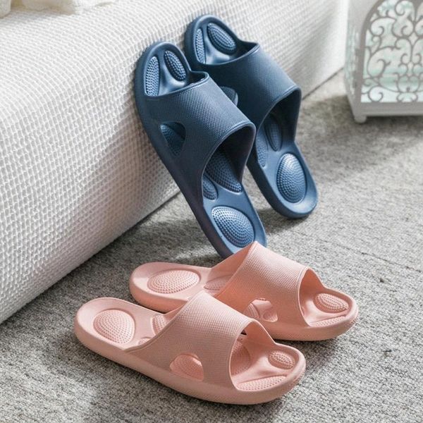 

women indoor slippers men home massage flats summer slides lovers couple home slippers bathroom shoes female footwear 37-44 #mj69, Black