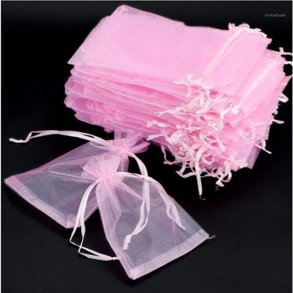 

gift wrap 10pcs/lot 25x35 30x40 35x50cm organza bags wedding pouches party bag 21colors selection jewelry packaging gauze 5z1