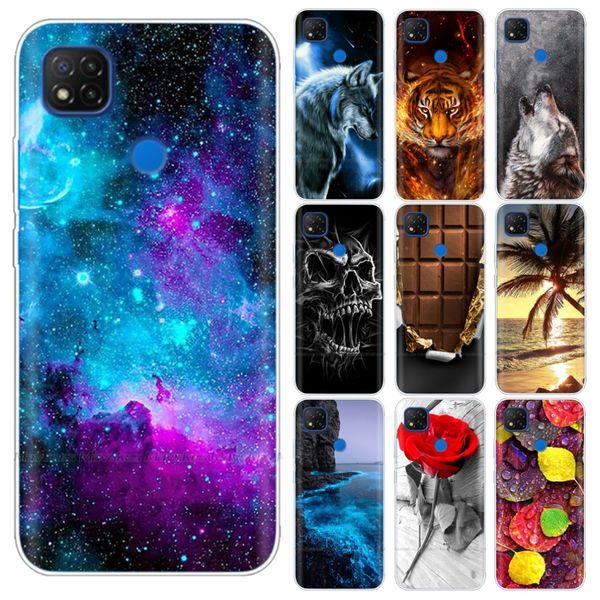 

43fgpainting soft tpu silicone cover for xiaomi redmi 9c redmi9c 9 c case transparent capa bumper fundas coque