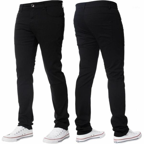 

men's black slim fit smart wear look casual chino trouser pants1