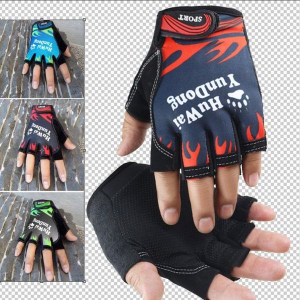 

five fingers gloves women men driving thinness sport exercise training half outdoor buckle design cycling, Blue;gray