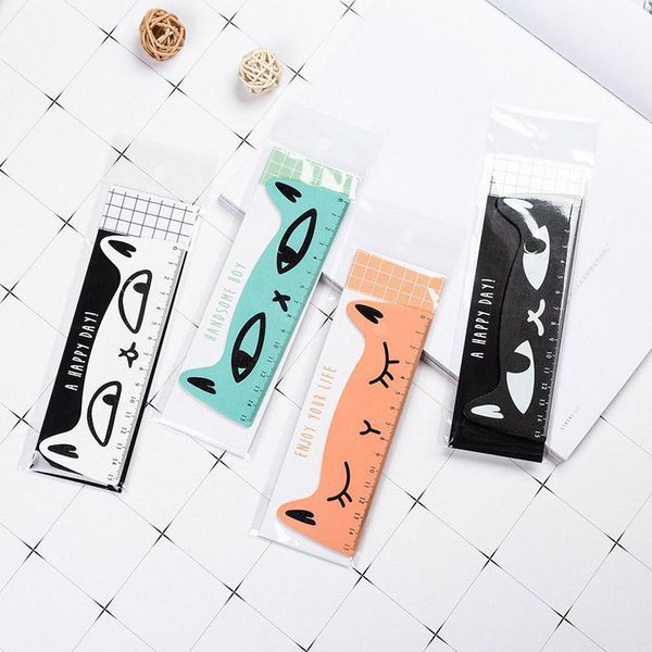 

15*5.2 cm cartoon cat wooden ruler measuring straight ruler 4colors funny kids school stationery children gift 1pcs1, Black