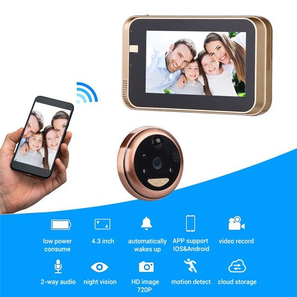 

4.3 inch 720p wireless wifi doorbell intercom system video door phone