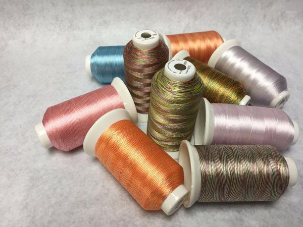 

simthread polyester embroidery machine thread multi-colors variegated thread large spool 4000 meters per coil1, Black;white