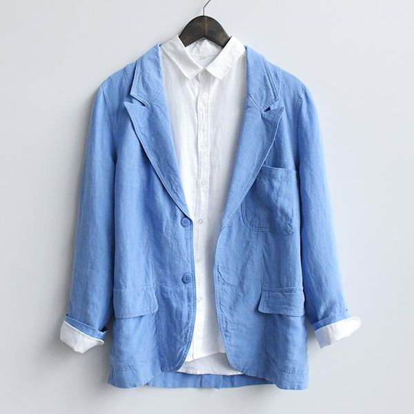 

2020 spring new casual blazer men jackets suits 100% linen solid color coats y23731, White;black