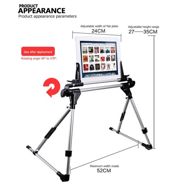 

foldable tablet stand smart phone holder lazy bed floor desktablet bracket adjustable for live show for ipad huawei pad wmtwgq