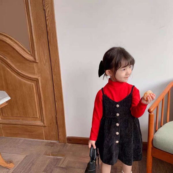 

2020 winter new plush and thickened chenille two piece princs sle girl's drs suit, Red;yellow