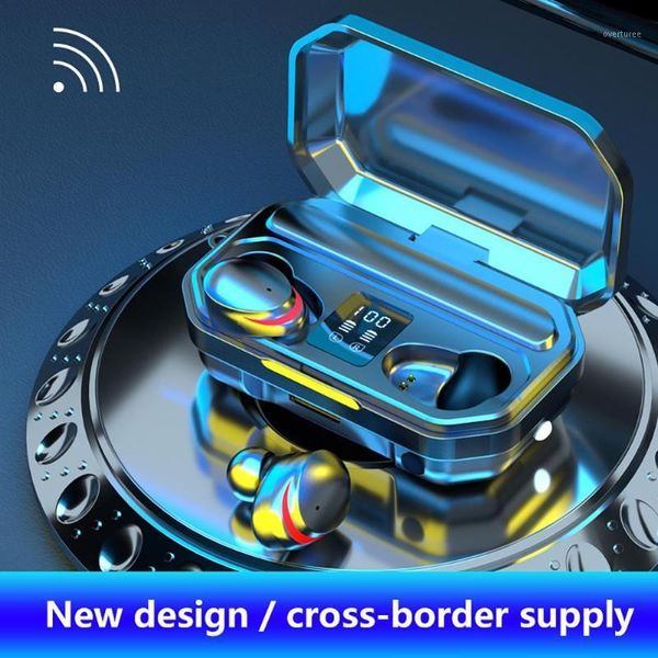 

tws m15 led display bluetooth 5.1 earphones with charging box waterproof earbuds1