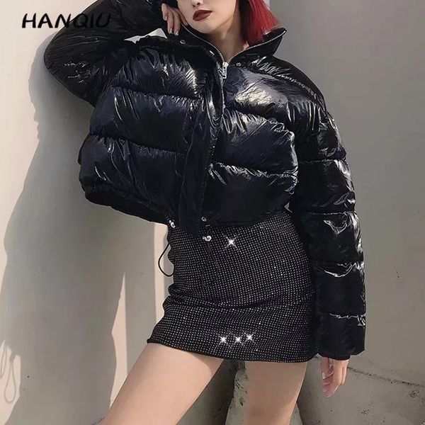 

2021 fashion metal silver long sleeve winter jacket women coats and jackets thick warm coat women parka black puffer streetwear