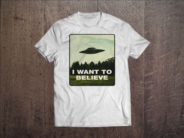 

summer 2019 short sleeve plus size i want to believe men white x files fan ufo alien hoodie designers t shirts sweatshirt