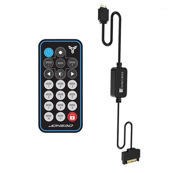 

jonsbo 5v 3pin aura rgb controller sata power supply memory light stripe remote control for pc case1