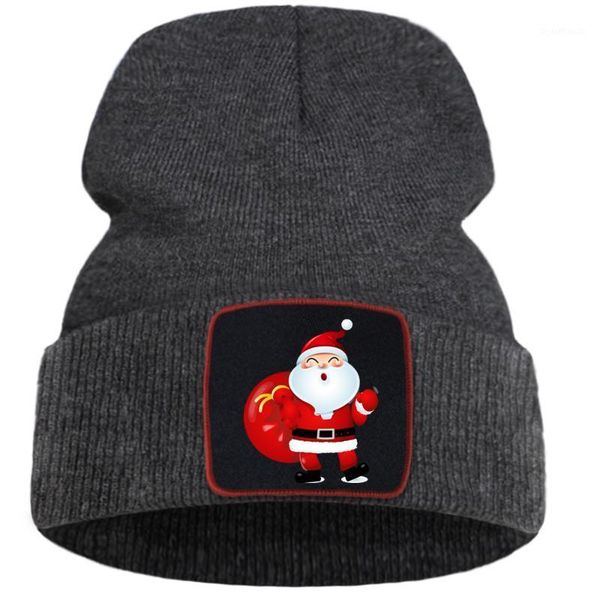 

christmas white beard old man and gift christmas cotoon hat outdoor casual winter knit hats warm fashion beanie for boy1