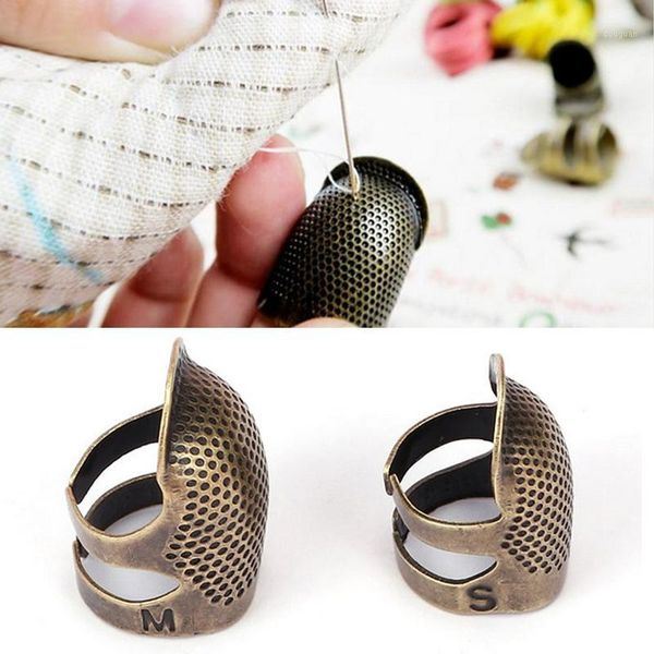

retro finger protector metal thimble ring handworking needle hoop ring household quilting crafts sewing tools accessories tslm11, Black