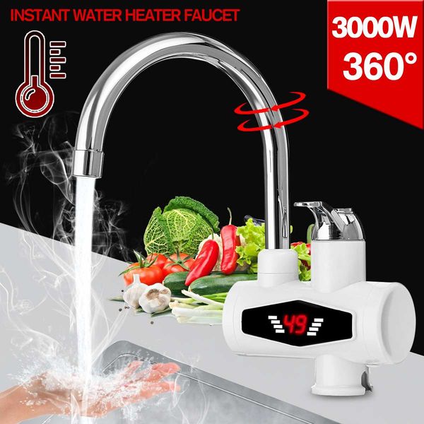 

3000w instant electric water heater temperature display faucet kitchen electric tap water heating instant water heater free
