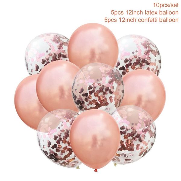 

10шт лот mix розовое золото конфетти воздушные шары birthday party decoration дети взрослых metallic шар гелием шар свадьба декор wmthrz