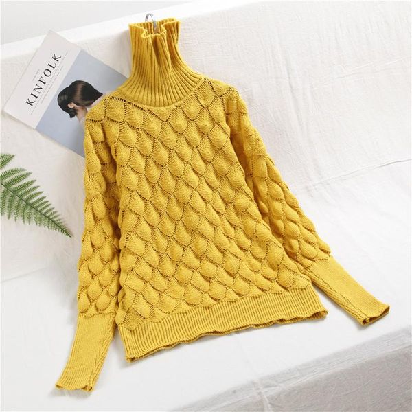 

hirsionan зимний свитер женщины 2019 tuttleneck 3d перо вязаные пуловеры женские мягкие сгущает теплый джемпер повседневная тяга femme bbyxa, White;black