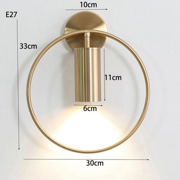 

wall lamp nordic iron light fixture decoration simple circle lights led bedroom bedside sconce ac85-265v e27