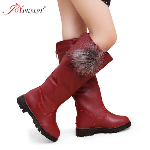 

2020 girls winter children boots kids shoes pu leather waterproof rubber for girl, Black
