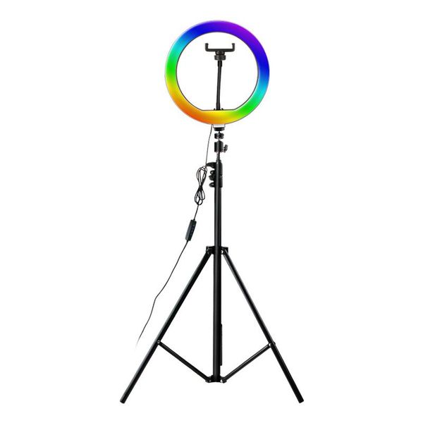 

26см rgb сеого ring light красочные фотографическое освещение красота свет для tiktok видеоблог коротких видео youtube live студии