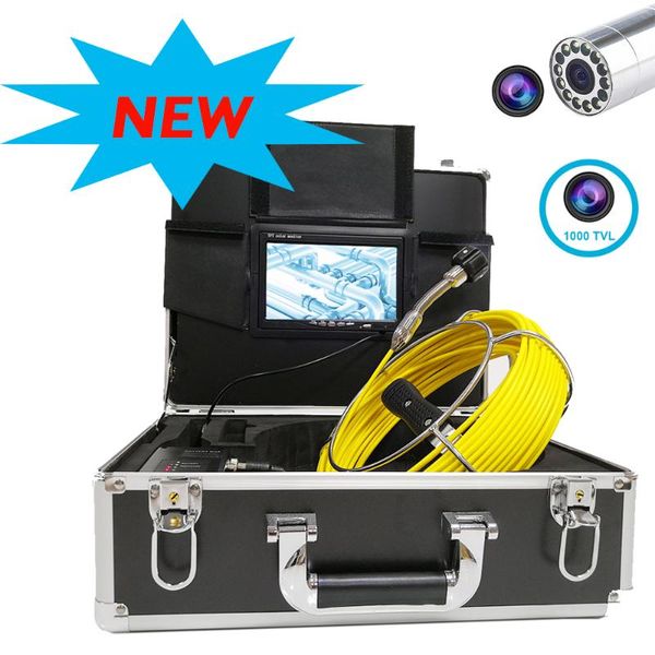 

cameras 7inch 20m 1000tvl drain sewer pipeline industrial endoscope 23mm lens 12pcs led light pipe inspection video camera system