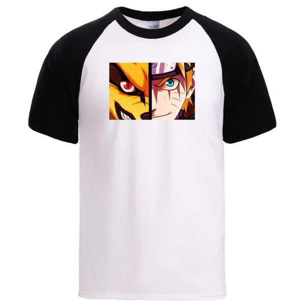 

nine tailed fox naruto men's summer loose raglan tshirt fashion cool short sleeve sportswear sport hooded sweatshirt hoodie men t shirt