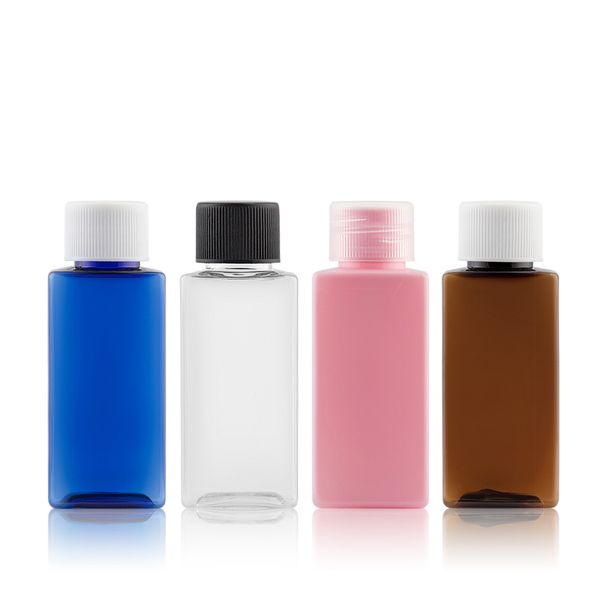 100pcs 30ml limpar frasco da loção com garrafas Cap 1OZ Viagem Pequeno Para Cosmetic Packaging 30CC maquiagem contentores frascos de Exibição