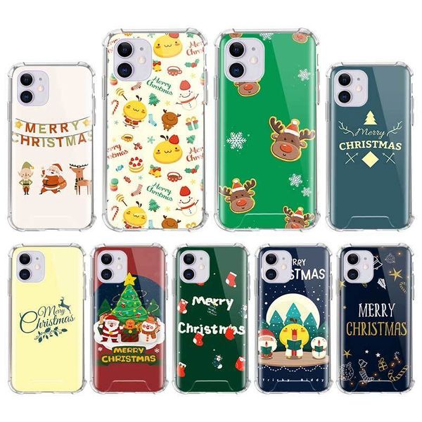 

case for iphone 12 mini 11 pro max x xs xr 7 8 6 6s plus se 2020 airbag anti fall cover mobile caso merry christmas santa claus