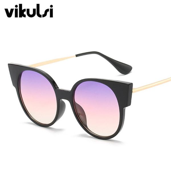 

new big cat eye sunglasses women men luxury 2020 fashion cateye round female eyeglasses shades uv400 vintage glasses, White;black