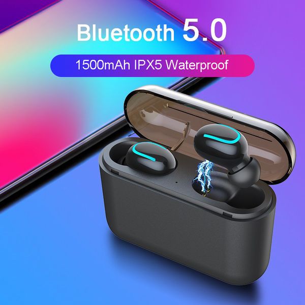 

original hbq q32 tws wireless headphones bluetooth 5.0 earphones handssports earbuds gaming headset support all phones