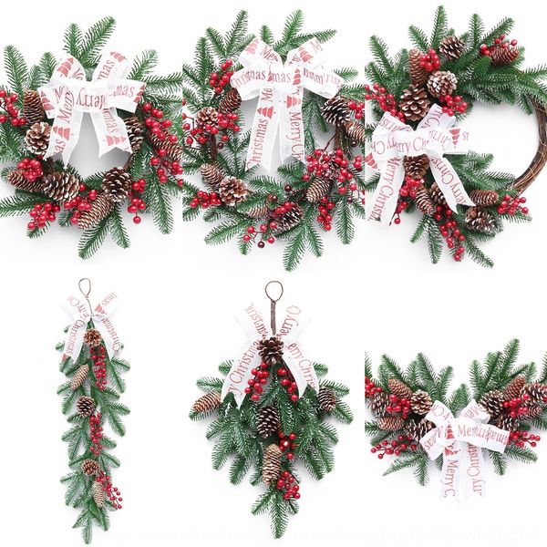 

49e4z decorated red fruit pe wreath rattan niujiaoteng flowers dibnx flower christmas flowerspendant l window door ornament pendant chris