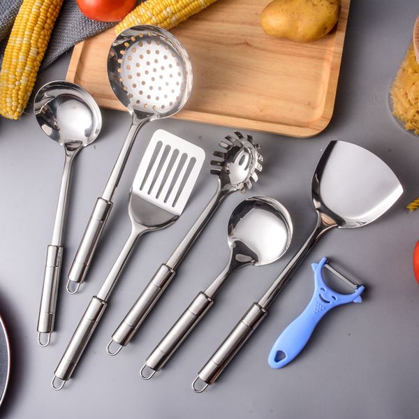 

stainless steel kitchen cooking utensils portable spatula tools household seven-piece cookware spoon kitchenware cooking tools vtky2271
