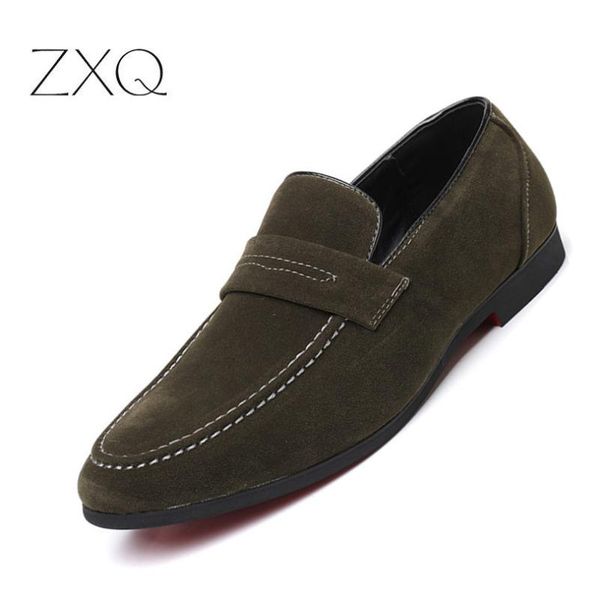 

2020 new spring men suede moccasins flats black gray red quality driving flats gommino slip on men loafers shoes