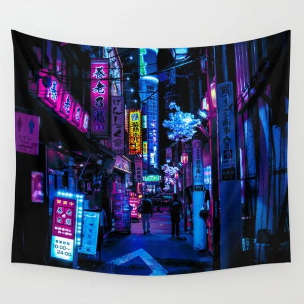 Tokyo Blade Runner Vibes Arazzo da parete Appeso a parete Arte della parete Coperta Biancheria da letto Coperta Copriletto Mobili Yoga Mat 201125