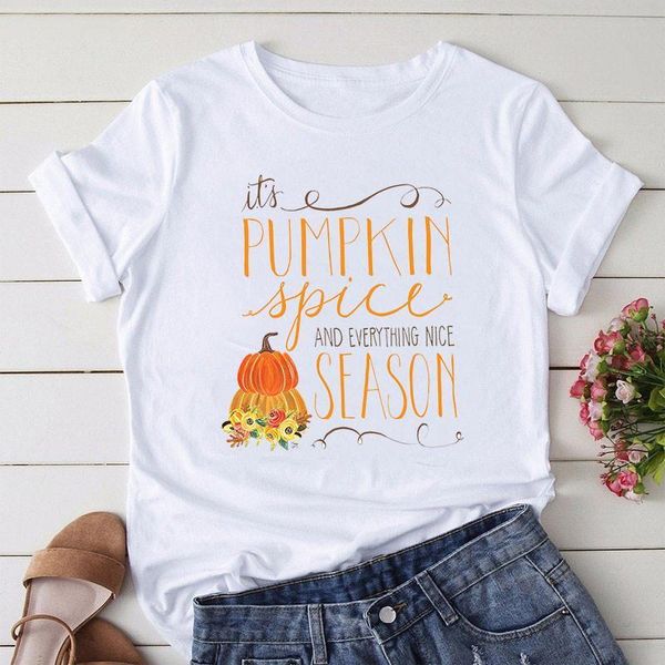 

it's pumpkin spice season mujer camisetas harajuku women clothes aesthetic femme t-shirts halloween clothes women, White