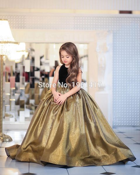 

sequines ball gowns girls pageant dresses sleeveless formal kids party gown flower girl long dresses for weddings, Red;yellow