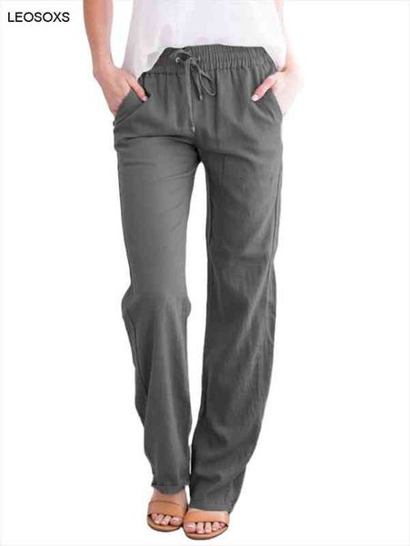 

womens summer loose pants solid tether belt lace up fashion casual wide-leg trousers breathable all-match commute pants, Black