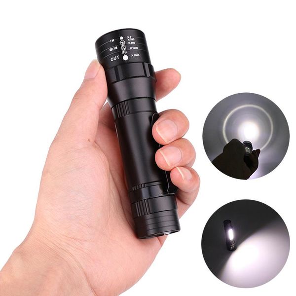 

led flashlight cree xm l t6 cob zoomable torch rechargeable lantern built in battery for camping light aluminum 10w bbyysi
