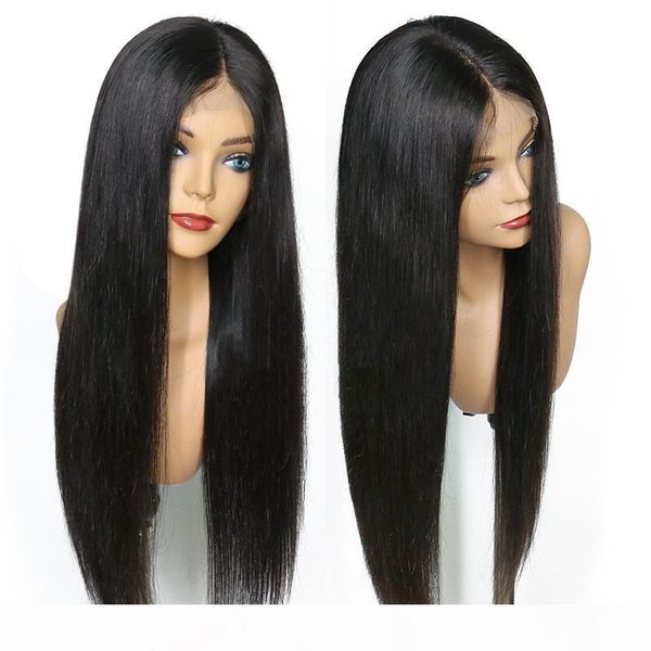 

18~26 inches lace front synthetic wig simulation human hair wigs black color perruques de cheveux humains nz-ls-068, Black;brown