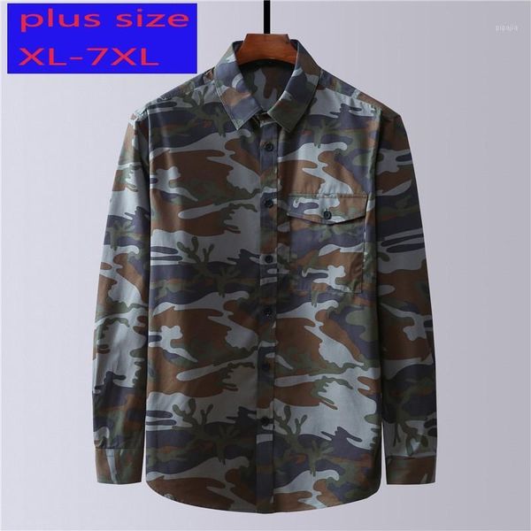 

new arrival fashion super large spring autumn youth men camouflage pure cotton oversize casual shirts plus size xl-4xl5xl6xl7xl1, White;black