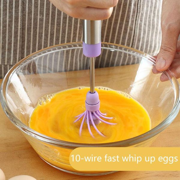 

adjustable semi matic stainless steel egg mixer milk frother hand mixer whisk for whipping rotating hand press kitchen tools wmtcup