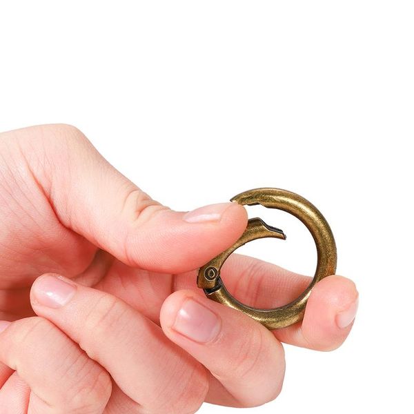 

5pcs spring o-ring buckles clips carabiner purses handbags round push trigger snap hooks for diy jewellery making acc wmtqnu, Silver